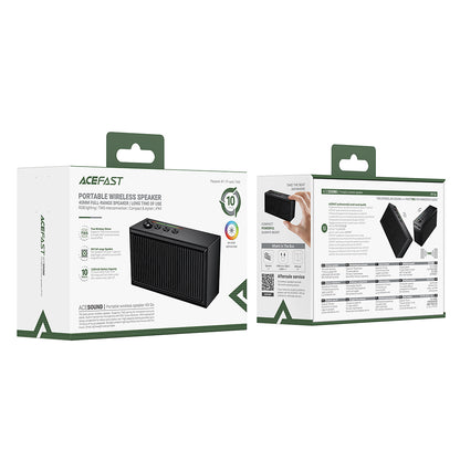 Acefast K9 Go Bluetooth Speaker, 7W, TWS, RGB, Waterproof, Black