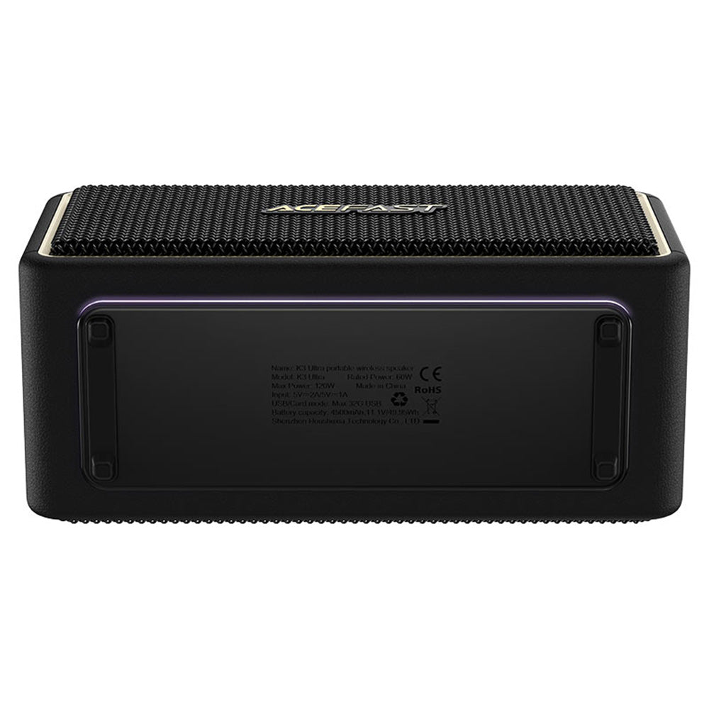 Enceinte Bluetooth Acefast K3 Ultra, 120W, RGB, Étanche, Noire