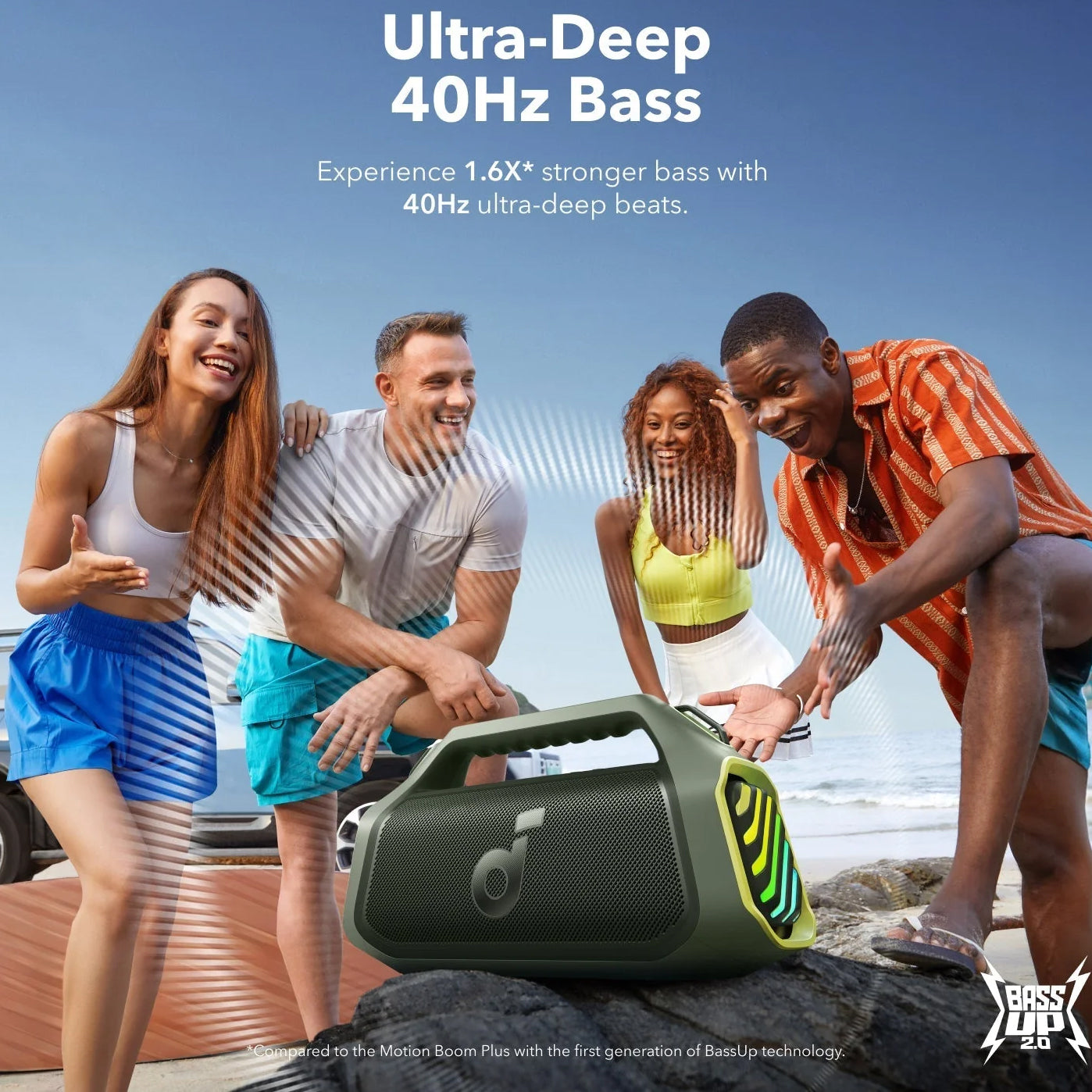 Enceinte Portable Bluetooth Anker SoundCore Boom 2 Plus, 140W, TWS, RGB, Étanche, Vert A3134061