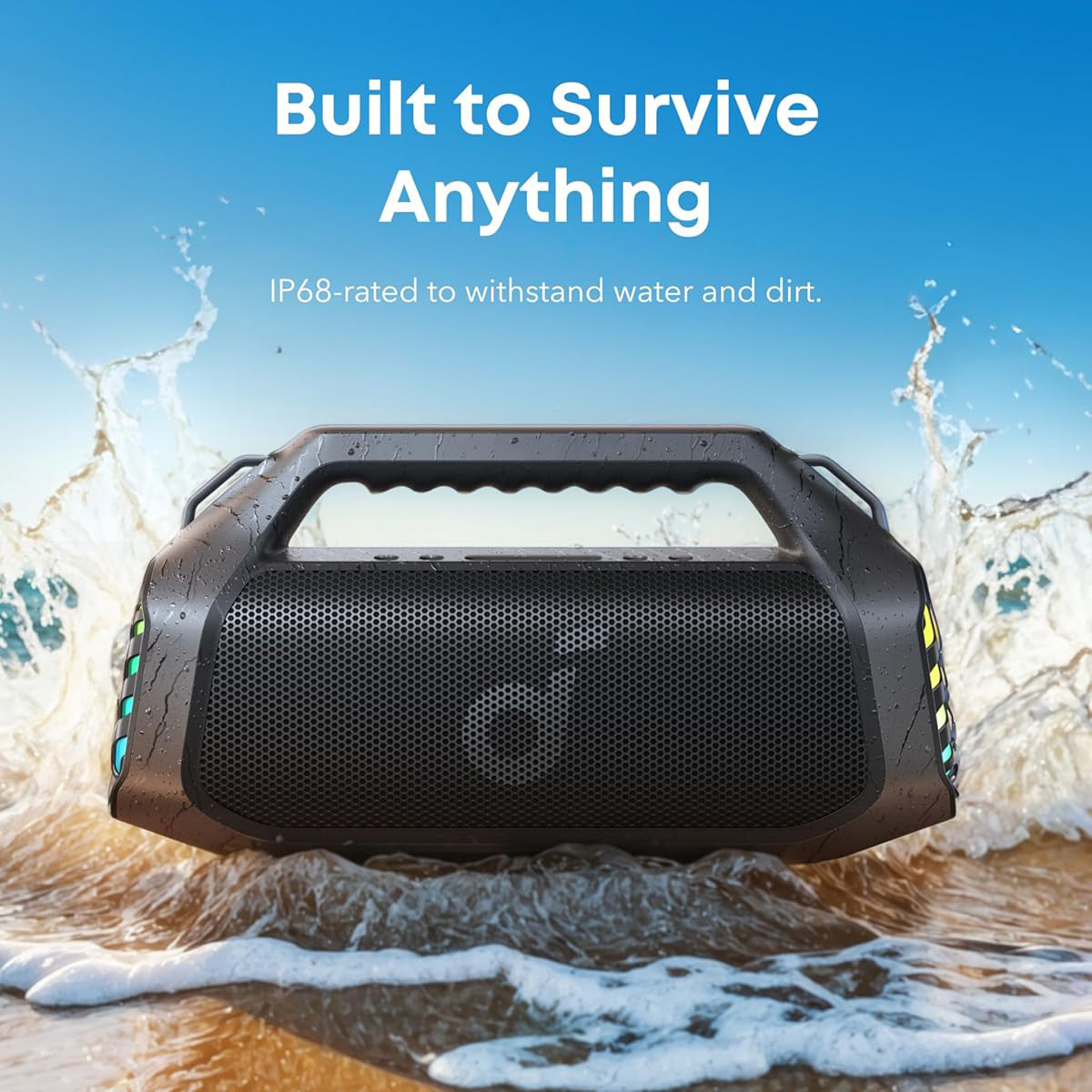 Enceinte Portable Bluetooth Anker SoundCore Boom 2 Pro, 140W, TWS, RGB, Étanche, Noire A3134A11