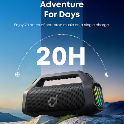 Enceinte Portable Bluetooth Anker SoundCore Boom 2 Pro, 140W, TWS, RGB, Étanche, Noire A3134A11