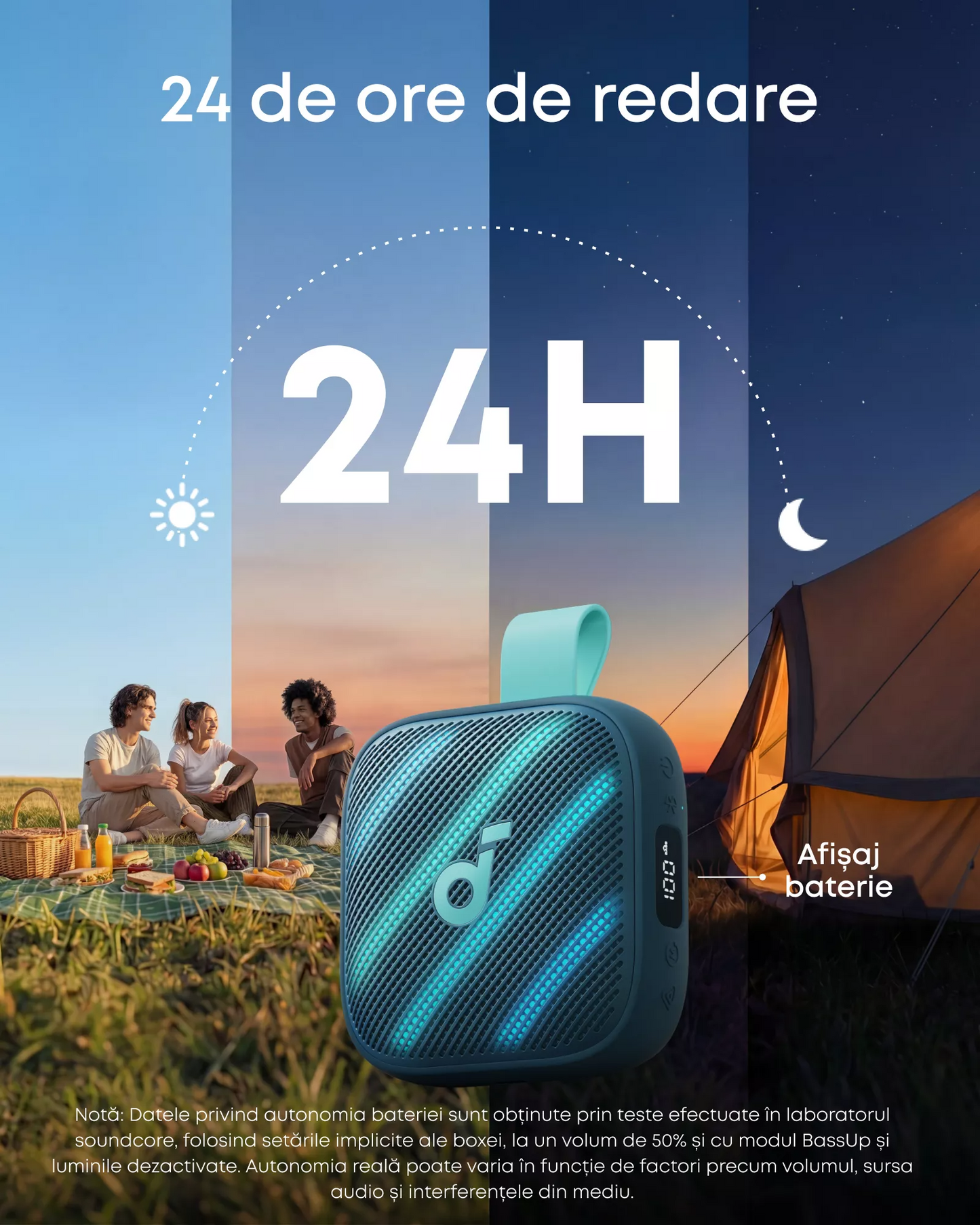 Enceinte Portable Bluetooth Anker SoundCore Boom Go 3i, 15W, TWS, RGB, Étanche, Bleue D5103030
