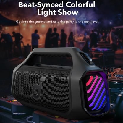 Enceinte Portable Bluetooth Anker SoundCore Boom 2 Plus, 140W, TWS, RGB, Étanche, Noire A3134011
