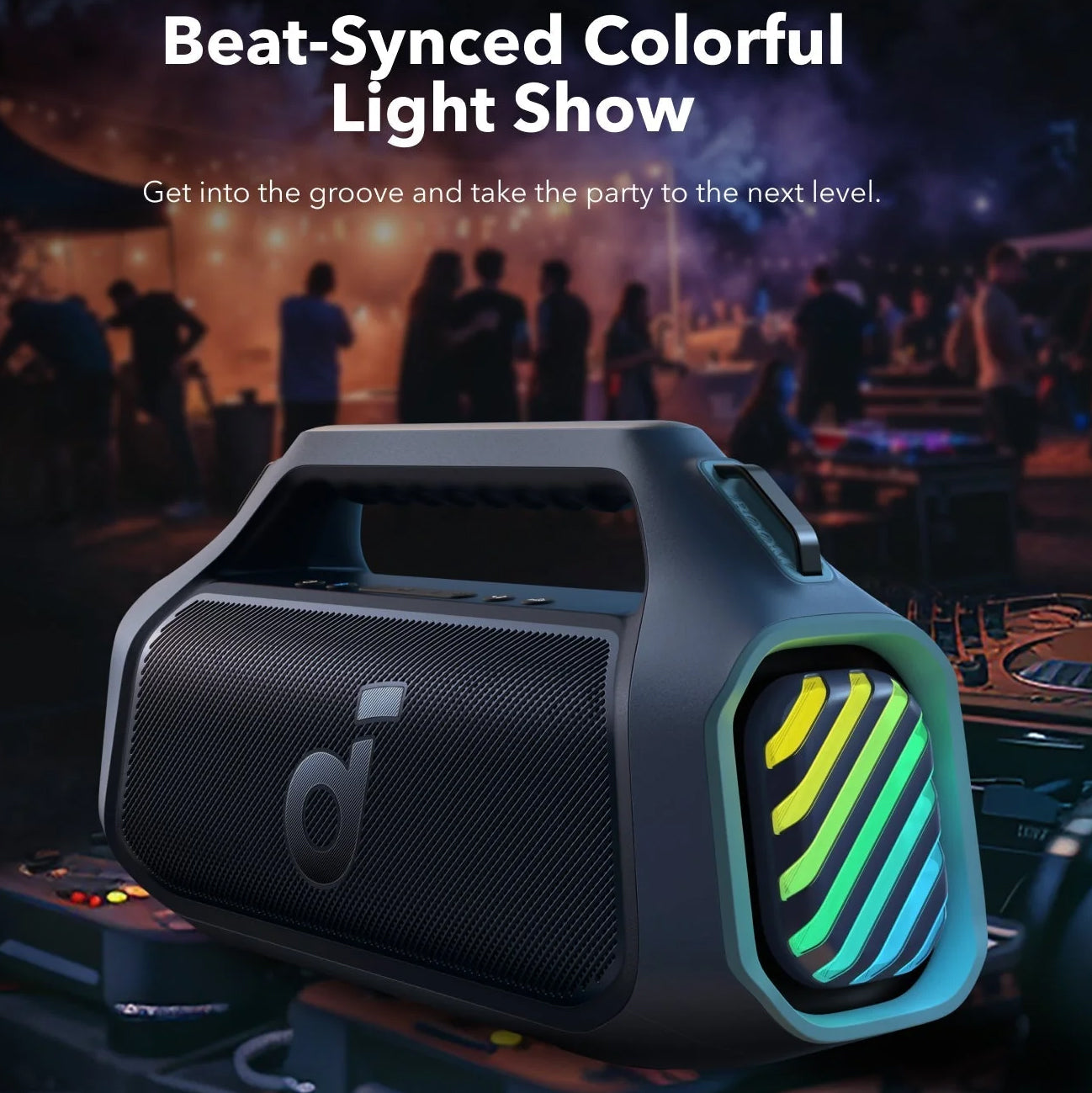 Enceinte portable Bluetooth Anker Soundcore Boom 2 Plus, 140W, RGB, étanche, bleu A3134031 