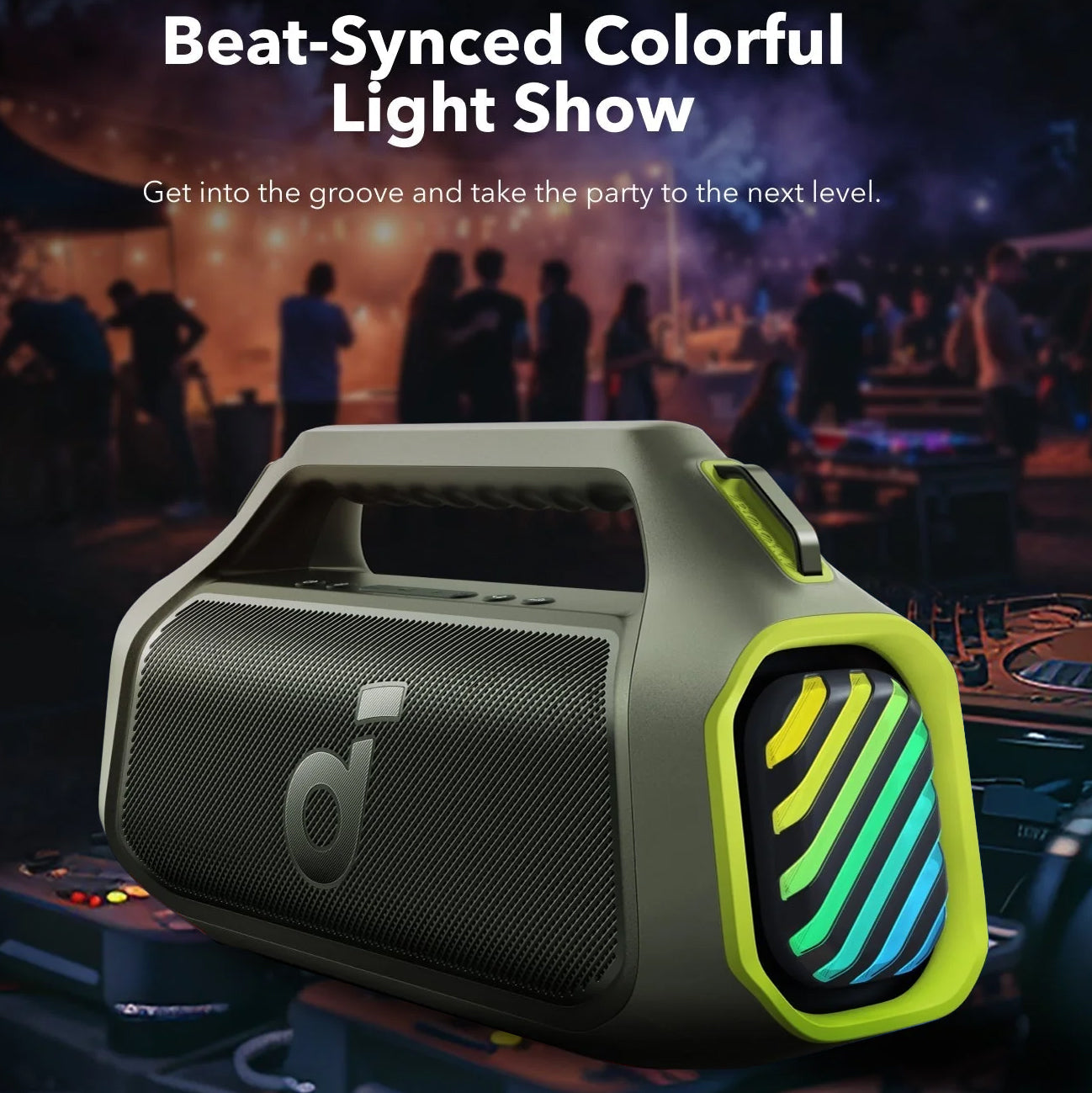 Enceinte portable Bluetooth Anker Soundcore Boom 2 Plus, 140W, RGB, étanche, verte A3134061 