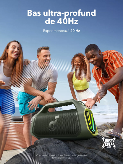 Enceinte Portable Bluetooth Anker SoundCore Boom 2 Plus Nouvelle Version, 140W, TWS, RGB, Étanche, Verte A3134062