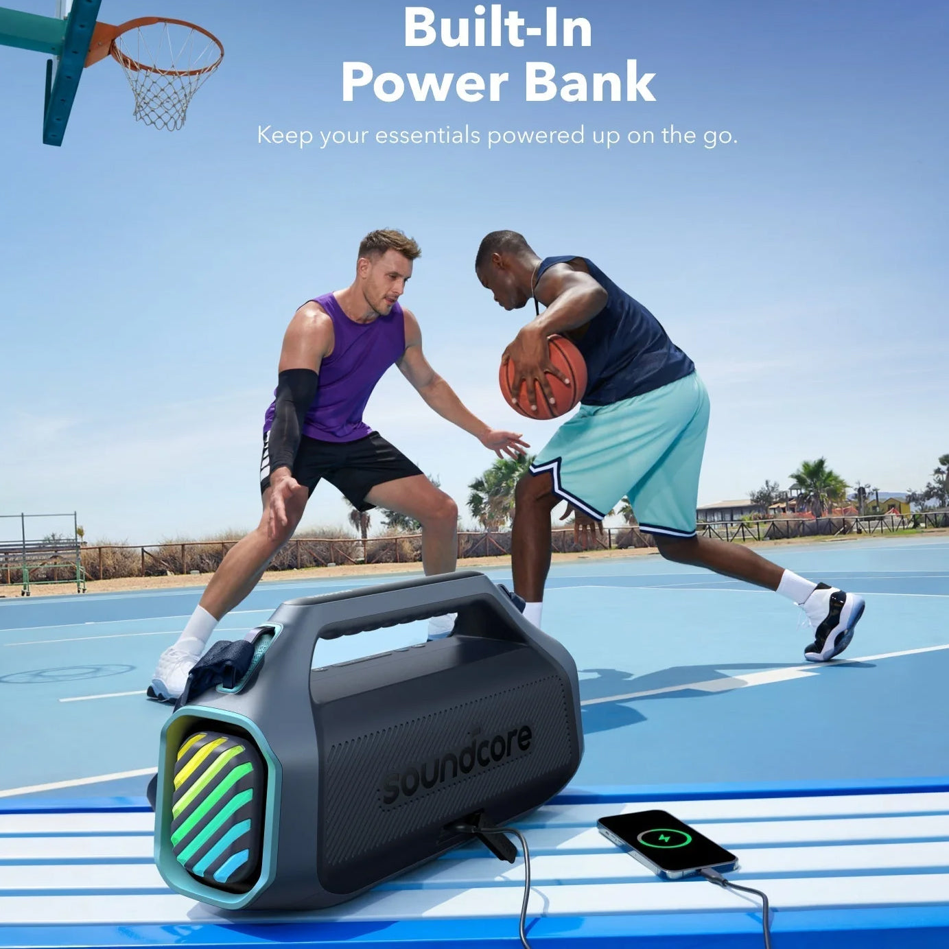 Enceinte portable Bluetooth Anker Soundcore Boom 2 Plus, 140W, RGB, étanche, bleu A3134031 
