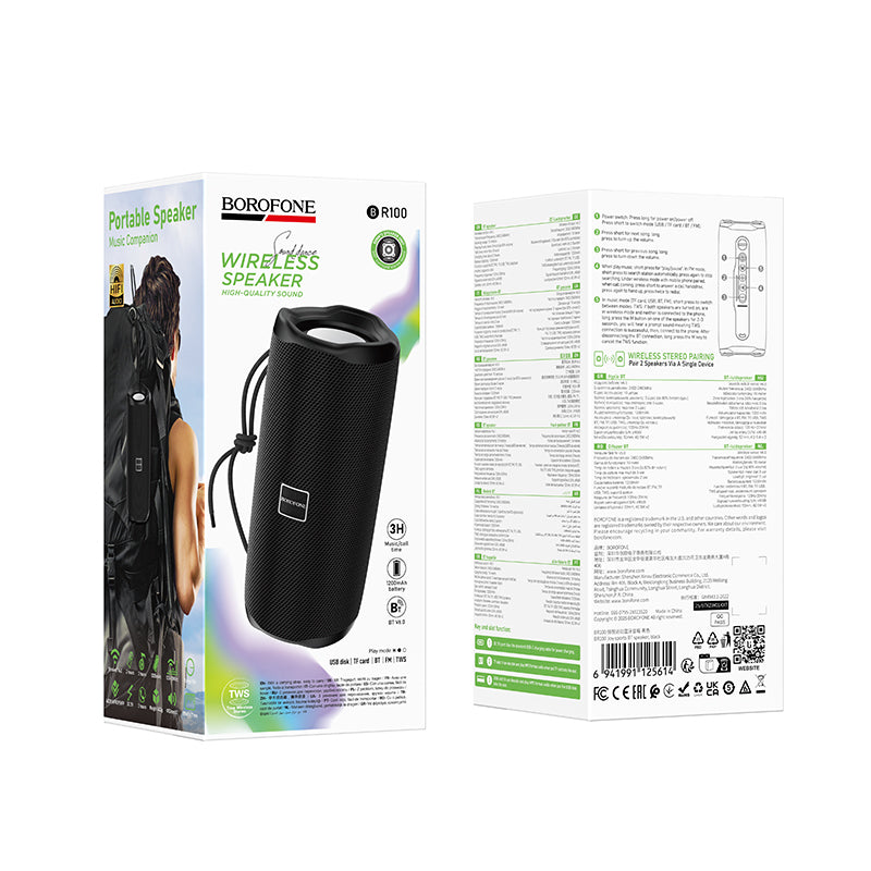 Enceinte Portable Bluetooth Borofone BR100 Joy, 2 x 5W, TWS, Noire