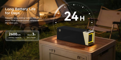 Enceinte Bluetooth Portable Bugani Brief TT, 60W, RGB, Étanche, Noir Doré