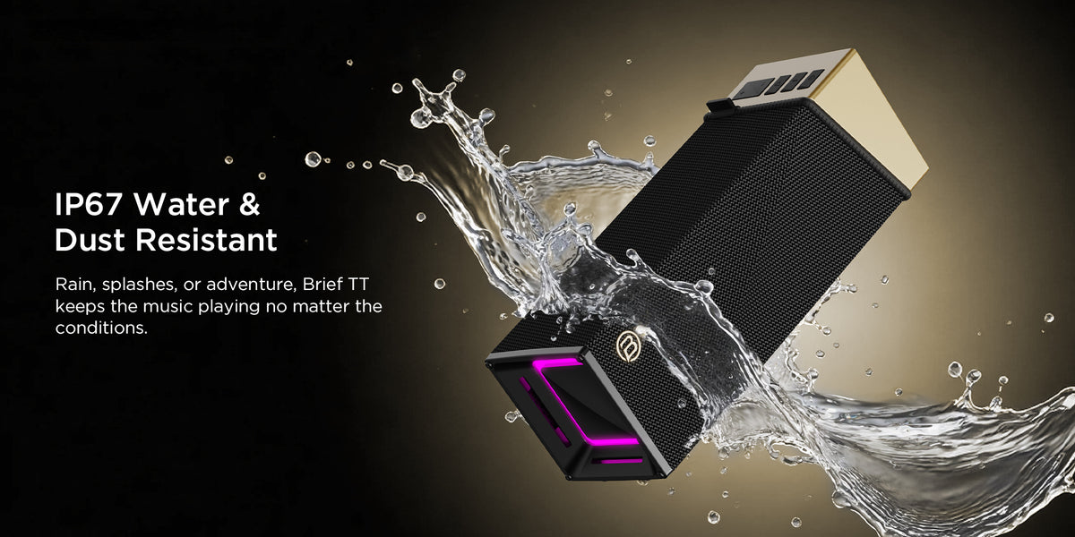 Enceinte Bluetooth Portable Bugani Brief TT, 60W, RGB, Étanche, Noir Doré
