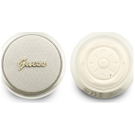 Enceinte Portable Bluetooth Guess Script Logo Métal, 5W, TWS, Dorée