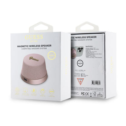 Enceinte Portable Bluetooth Guess Stand Magnétique Script Métal, 3W, Rose