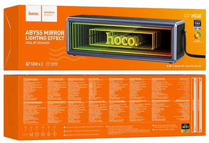 Enceinte Portable Bluetooth HOCO HC40, 2 x 10W, TWS, RGB, Noire