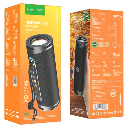Enceinte Portable Bluetooth HOCO HC9 Dazzling Pulse Sports, 10W, TWS, RGB, Noire