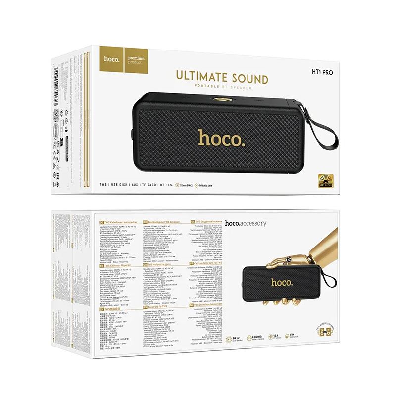 Enceinte Portable Bluetooth HOCO HT1 Pro, 16W, TWS, Noire