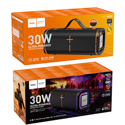 Enceinte Bluetooth Portable HOCO HC51, 30W, TWS, RGB, Noire