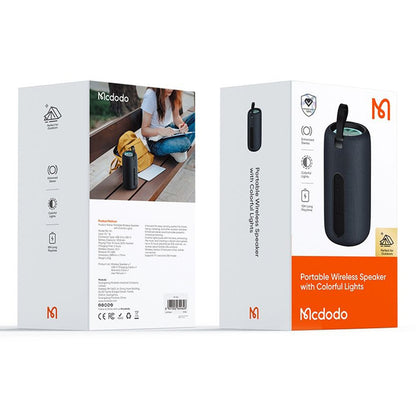 Enceinte Portable Bluetooth McDodo BS-1410, 2 x 5W, RGB, Étanche, Noire