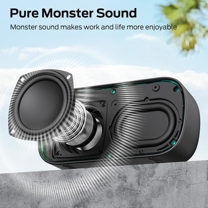Enceinte Bluetooth Portable Monster S150, 14W, TWS, RGB, Étanche, Noire