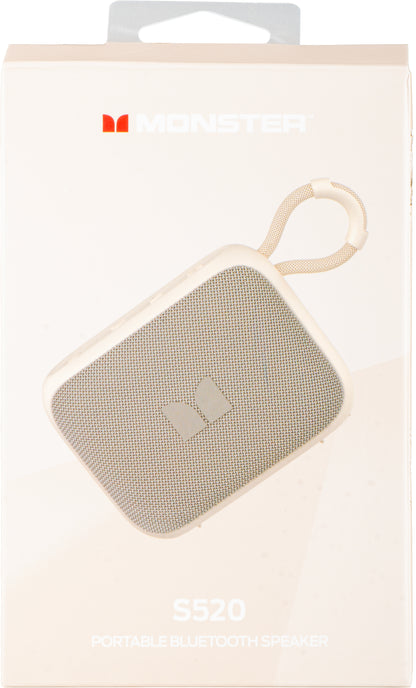 Enceinte Bluetooth Portable Monster S520, 5W, TWS, RGB, Étanche, Crème Clair