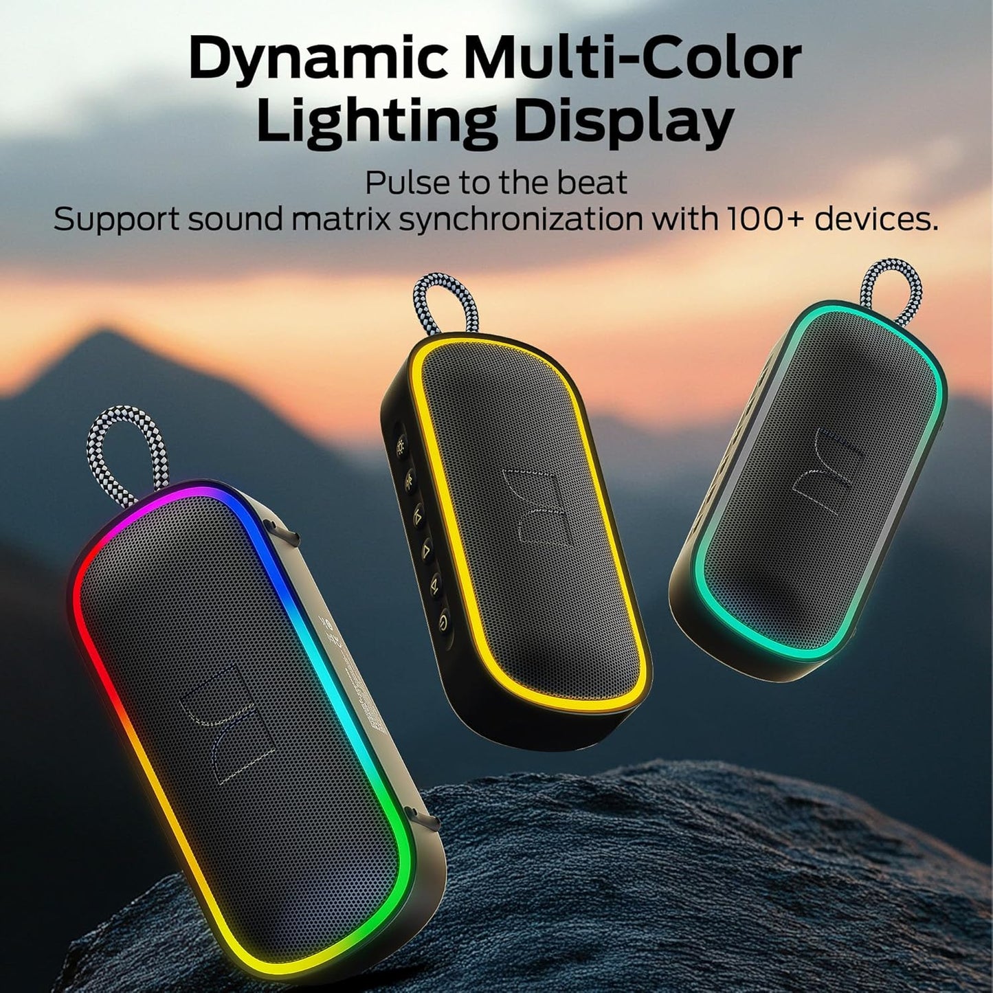 Enceinte Portable Bluetooth Monster S150 Plus, 40W, TWS, RGB, Étanche, Noire