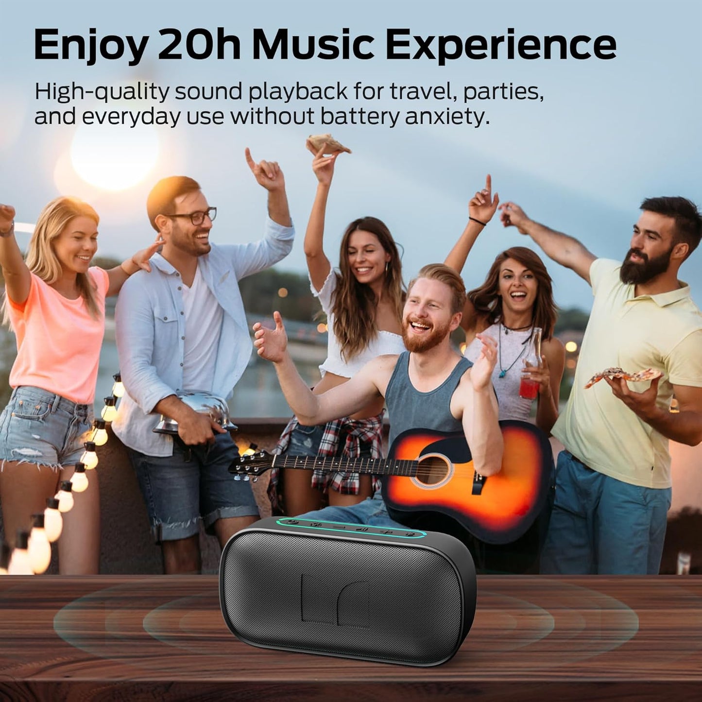 Enceinte Bluetooth Portable Monster S150, 14W, TWS, RGB, Étanche, Noire