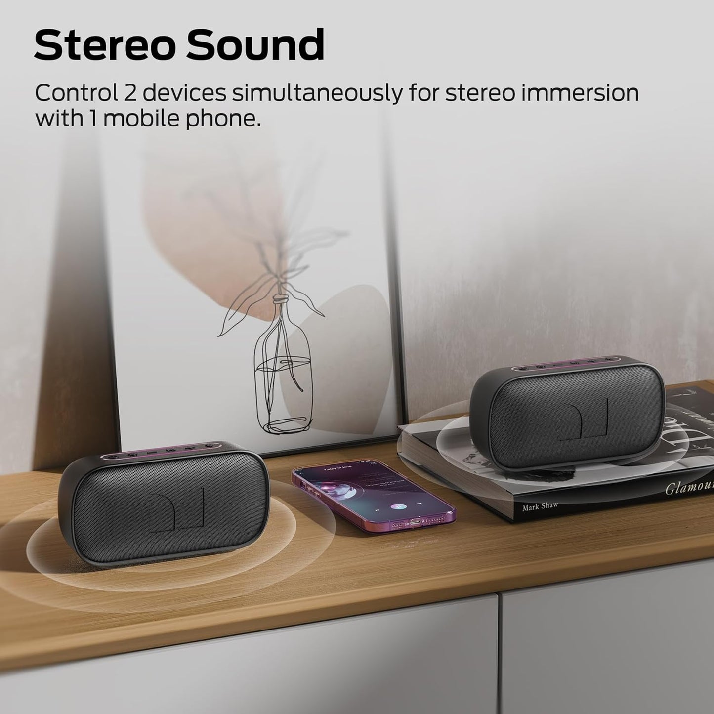Enceinte Bluetooth Portable Monster S150, 14W, TWS, RGB, Étanche, Noire