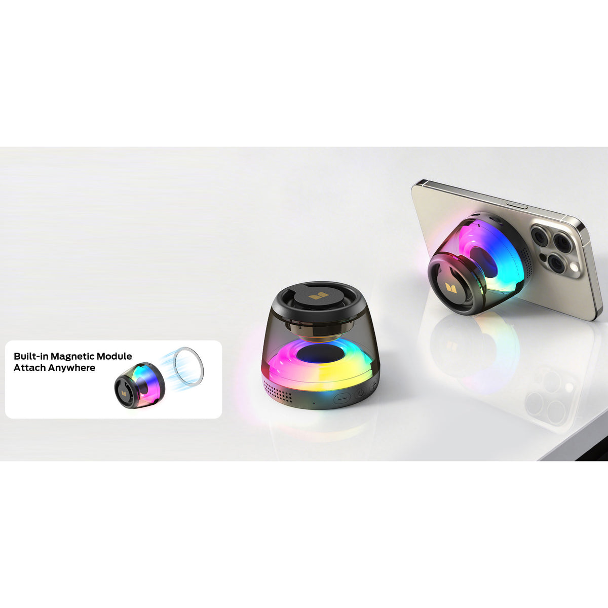 Enceinte Portable Bluetooth Monster Mag Flux, 5W, TWS, RGB, Noire