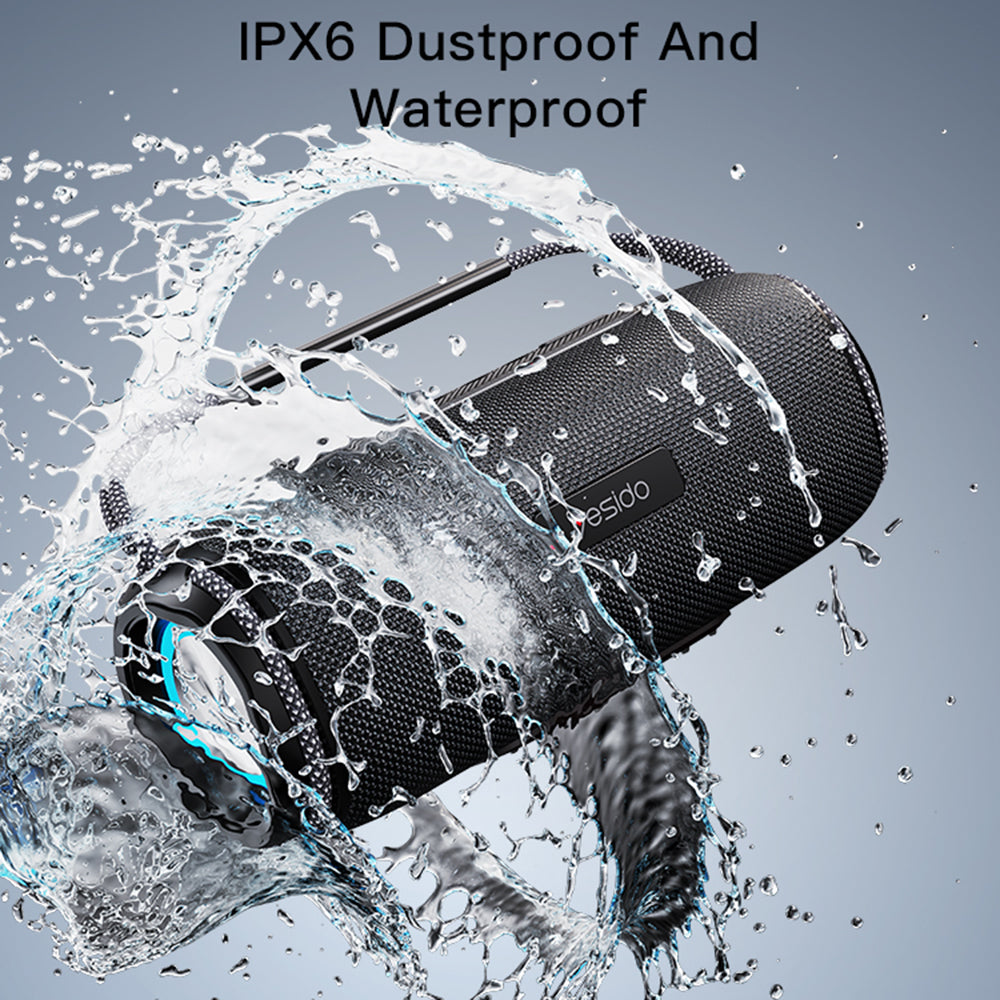 Enceinte Portable Bluetooth Yesido YSW11, 40W, RGB, Étanche, Noire