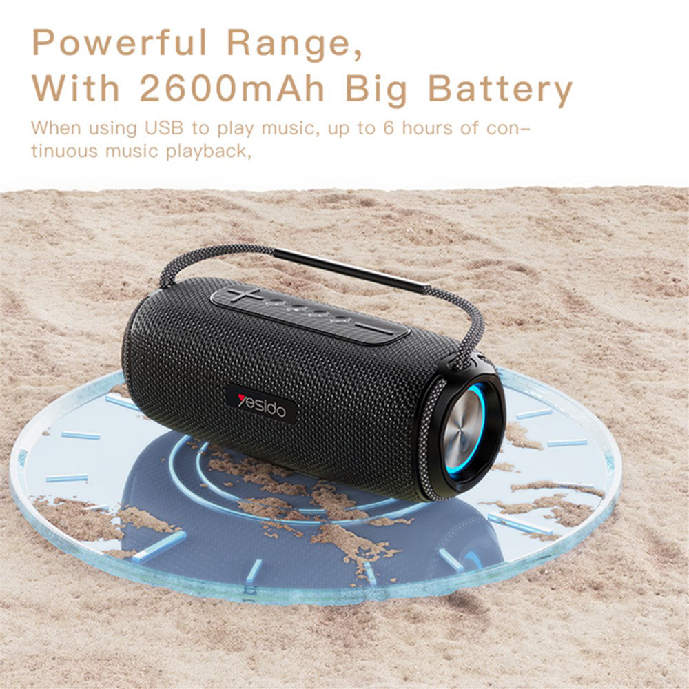 Enceinte Portable Bluetooth Yesido YSW11, 40W, RGB, Étanche, Noire