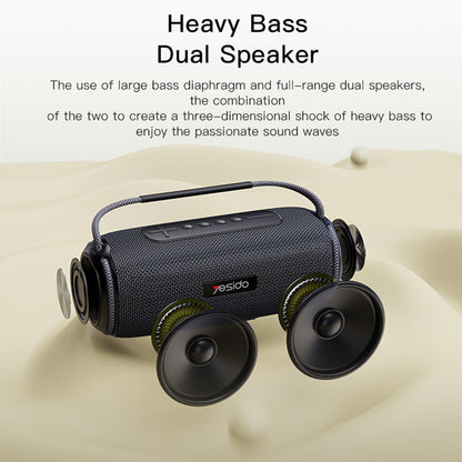 Enceinte Portable Bluetooth Yesido YSW11, 40W, RGB, Étanche, Noire