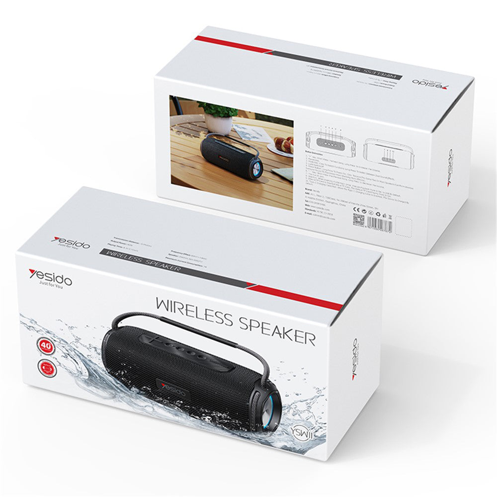 Enceinte Portable Bluetooth Yesido YSW11, 40W, RGB, Étanche, Noire