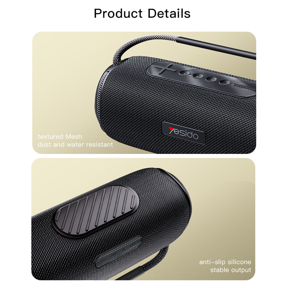 Enceinte Portable Bluetooth Yesido YSW11, 40W, RGB, Étanche, Noire