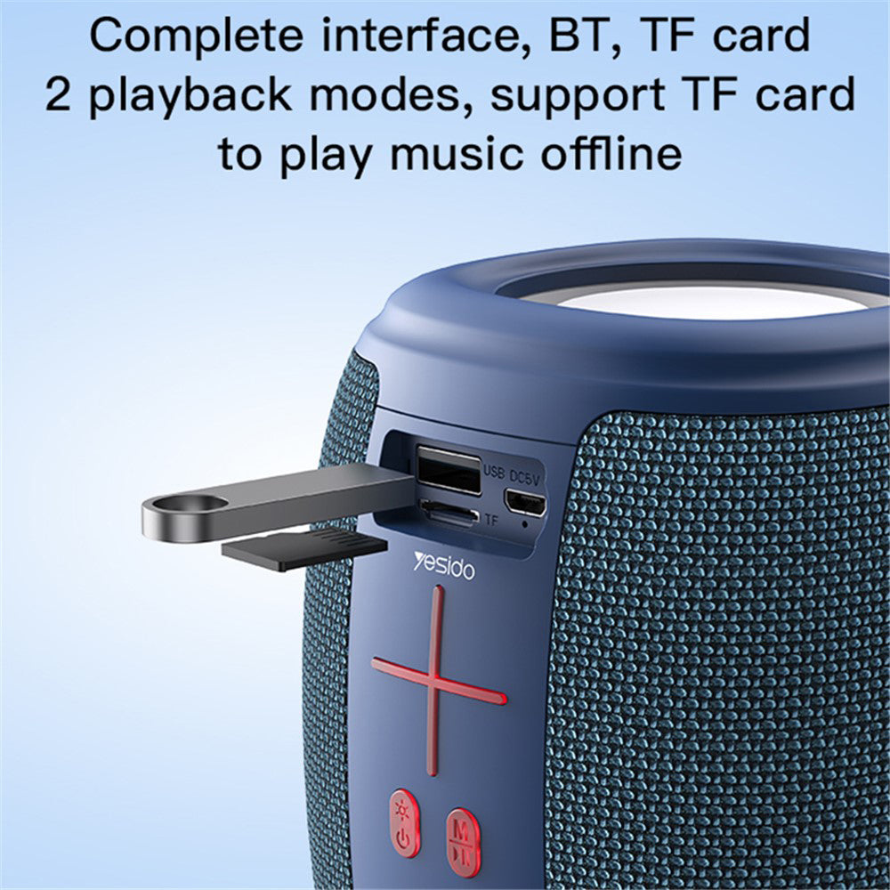 Enceinte Portable Bluetooth Yesido YSW14, 5W, RGB, Bleue