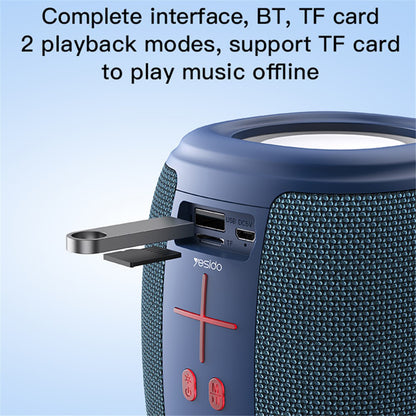Enceinte Portable Bluetooth Yesido YSW14, 5W, RGB, Bleue