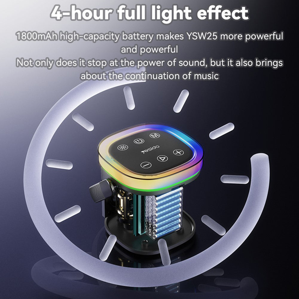 Enceinte Portable Bluetooth Yesido YSW25, 5W, RGB, Noire