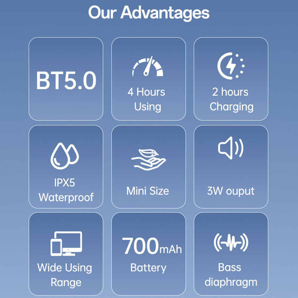 Enceinte Bluetooth Yesido YSW30, 3W, Étanche, Noire