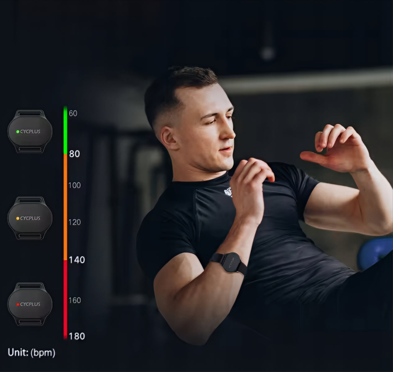 Cycplus H1 Heart Rate Monitoring Bracelet, Black