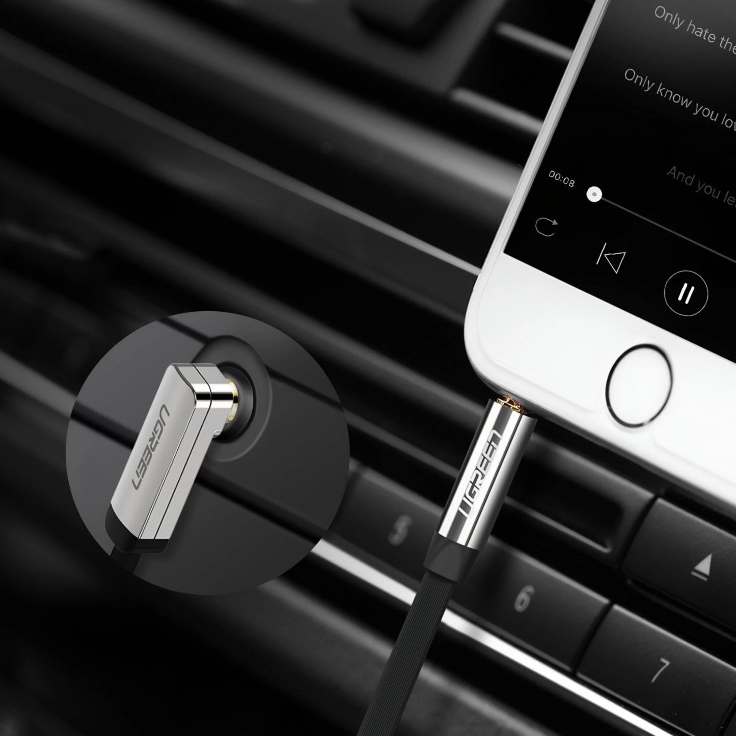 Câble Audio 3.5mm - 3.5mm UGREEN AV119 Angled, 3m, Noir
