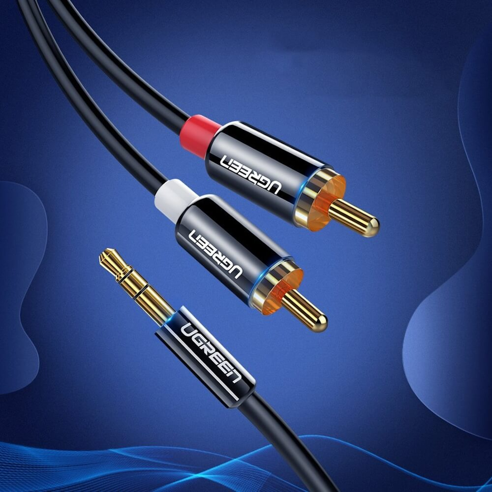 Câble Audio 3.5mm - 2 x RCA UGREEN AV116, 5m, Noir