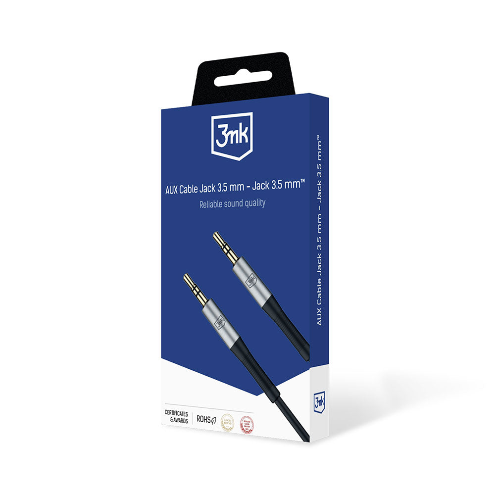 Câble Audio 3,5 mm - 3,5 mm 3MK, 1m, Noir