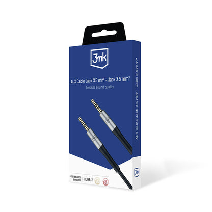 Câble Audio 3,5 mm - 3,5 mm 3MK, 1m, Noir