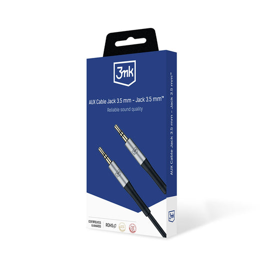 Câble Audio 3,5 mm - 3,5 mm 3MK, 1m, Noir