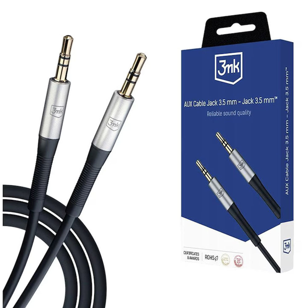 Câble Audio 3,5 mm - 3,5 mm 3MK, 1m, Noir