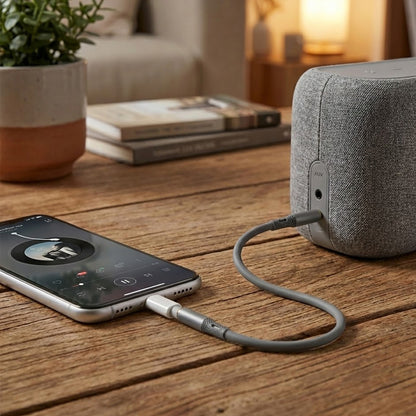 Câble Audio 3.5mm - 3.5mm Techsuit AC3 SoundFlex, 1m, Gris