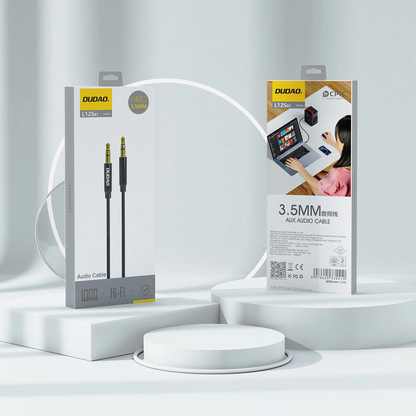 Câble Audio 3,5 mm - 3,5 mm Dudao L12s, 1m, Noir