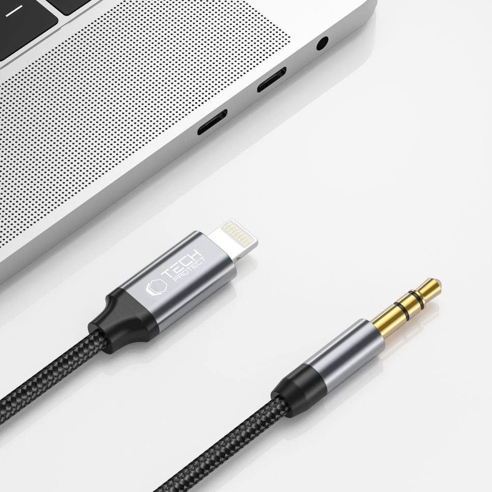 Câble Audio Lightning - 3.5mm Tech-Protect Ultraboost, 1m, Noir