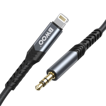 Câble audio Lightning - 3.5mm BWOO BO-AUX068, 1.2m, Noir 