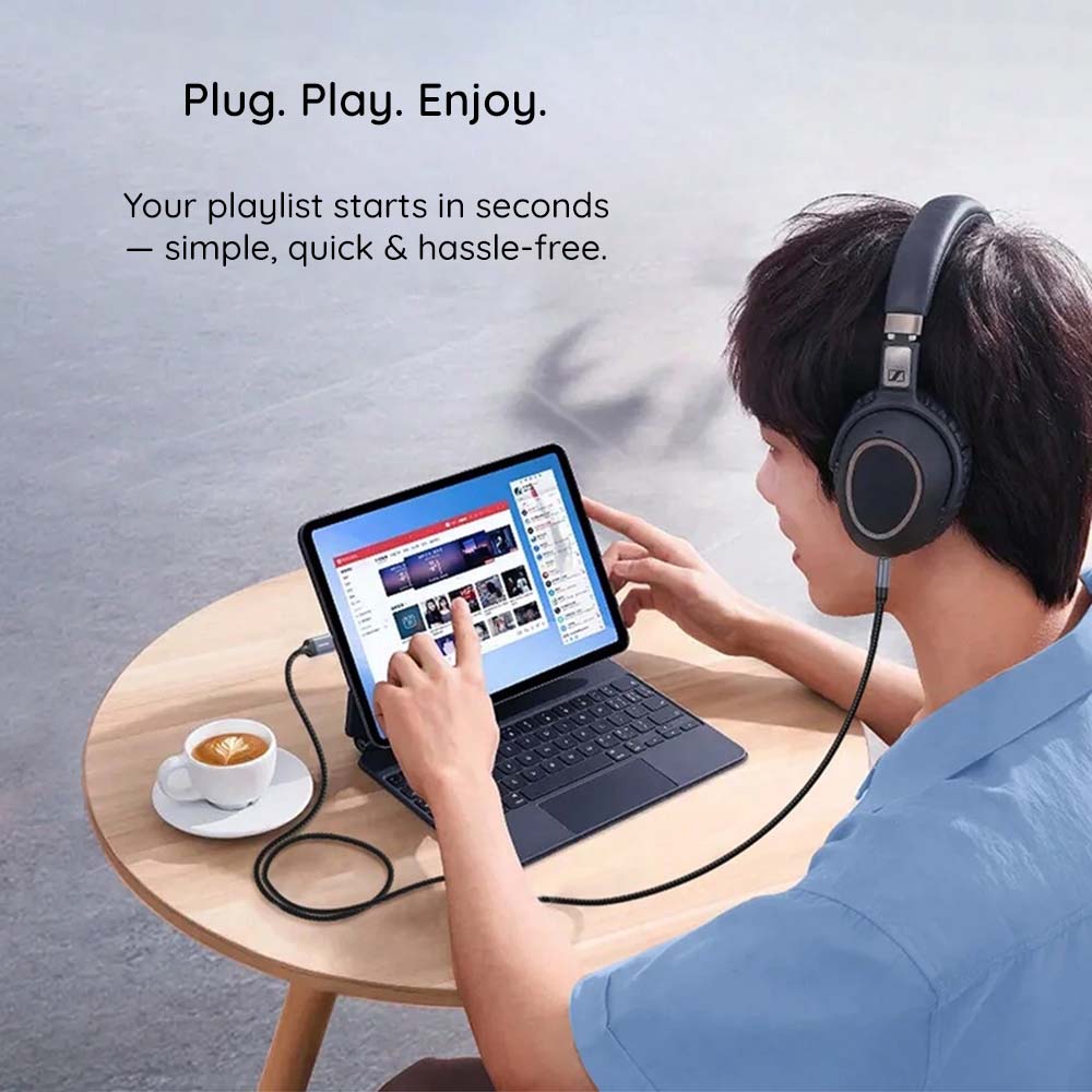 Câble Audio Lightning - 3.5mm Techsuit AC17 NexaSound, 1m, Gris