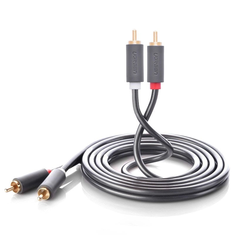Câble Audio UGREEN AV104, 2 x RCA - 2 x RCA, 2m, Noir