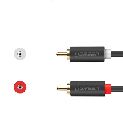 Câble Audio UGREEN AV104, 2 x RCA - 2 x RCA, 2m, Noir